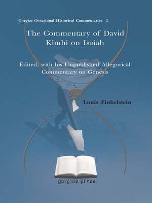 cover image of The Commentary of David Kimhi on Isaiah